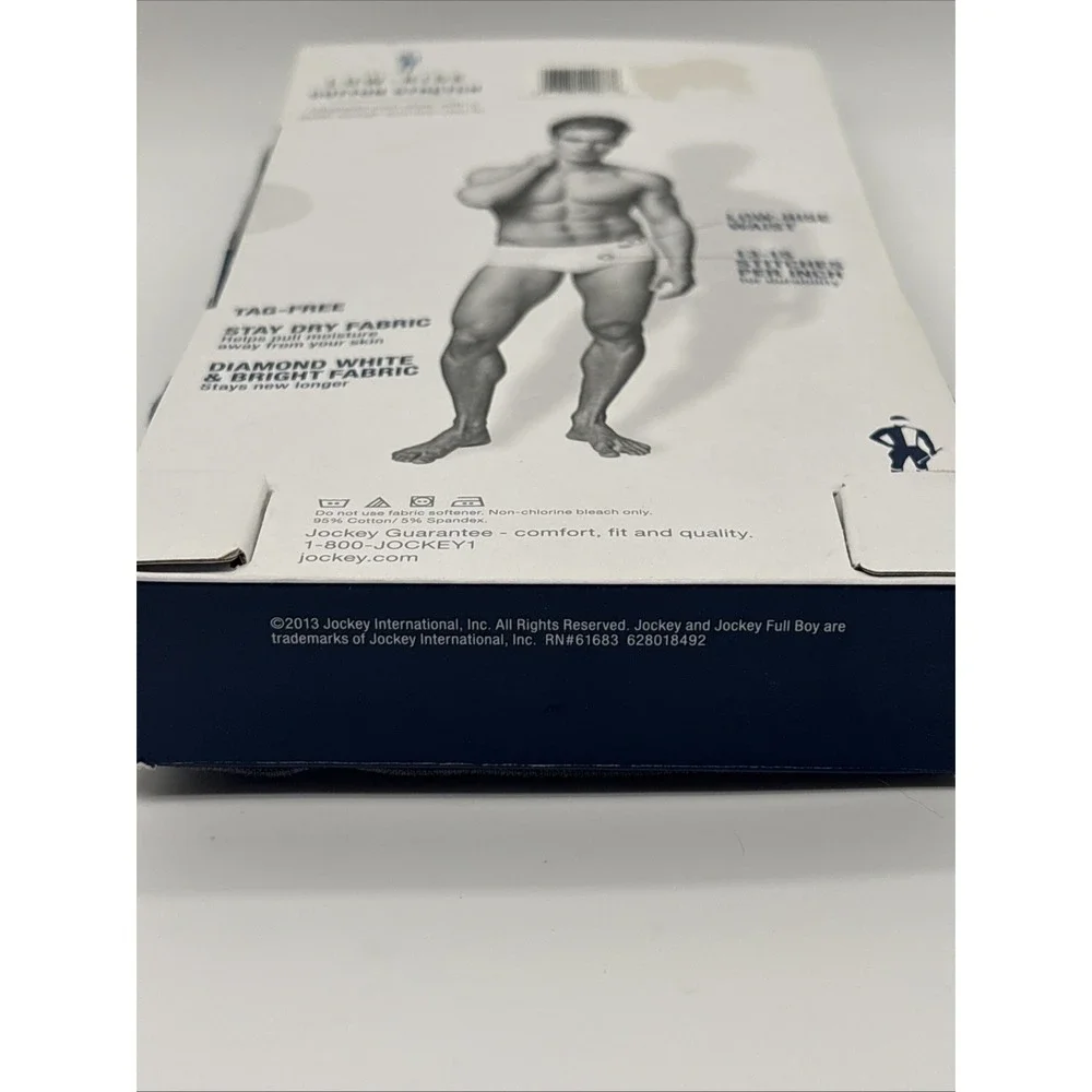 2013 Jockey Men's  Cotton Low Rise Briefs 2 Pack Blue Gray Striped XL 40-42 New